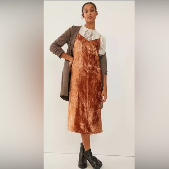 Anthropologie Embroidered Copper velvet dress size 14
Lucie Velvet Embroidered - Picture 14 of 14